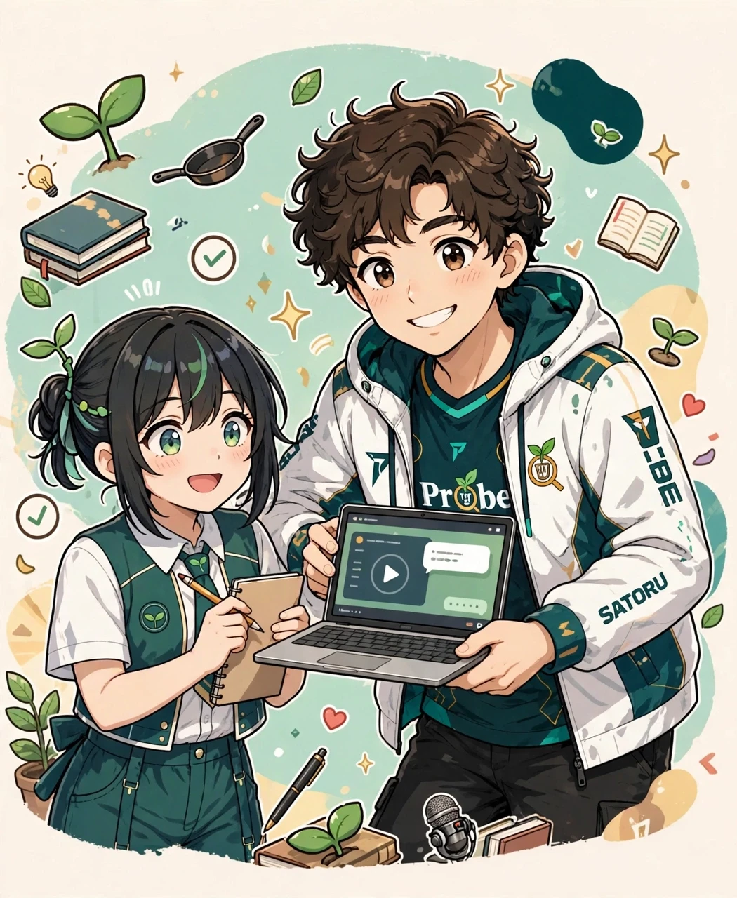Satoru dan Mamori menyiapkan materi edukasi Probe